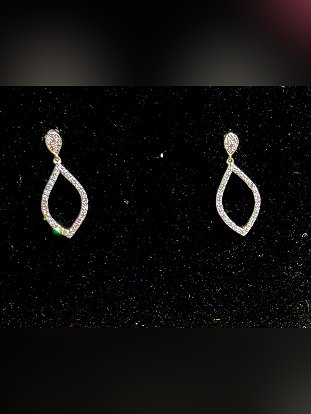 Teardrop Post CZ’s Set in Silver Earrings - Picture 5 of 12